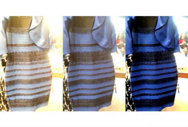 Vestido color sales azul y negro