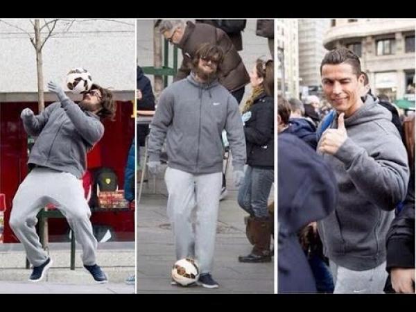 Video: Cristiano Ronaldo sorprende disfrazado de vagabundo en plaza de Madrid - El Sol de Nayarit Video: Cristiano Ronaldo sorprende disfrazado de vagabundo en plaza de Madrid - El Sol de Nayarit